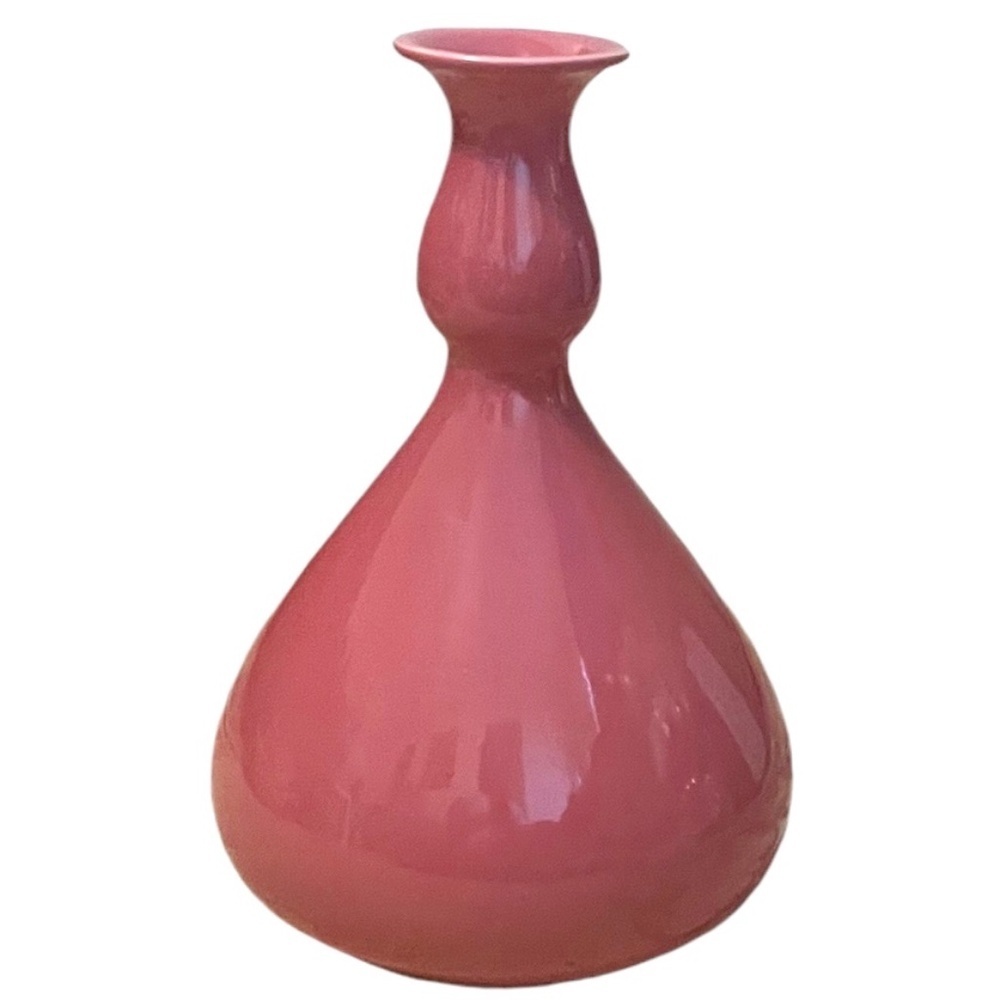 VINTAGE DUSTY ROSE CERAMIC VASE, NUMBERED & MADE IN THE USA